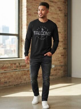 NWT NFL Team Apparel Atlanta Falcons Black Long Sleeve T-Shirt Men's Size L